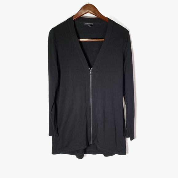 Eileen Fisher Black Zip Cardigan Jacket Women’s S Tencel Stretch Quiet Fleece - Picture 4 of 16